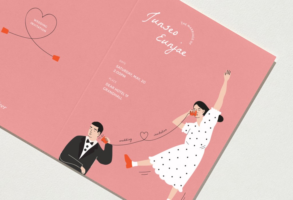 소곤소곤 커플 Pink 청첩장 미리보기 2