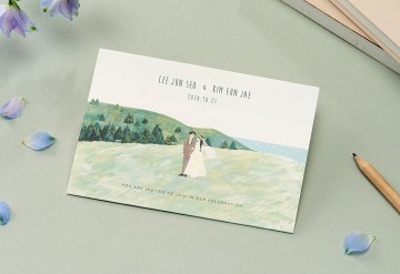 관련 상품 초록빛으로 가득 찬 제주 청첩장